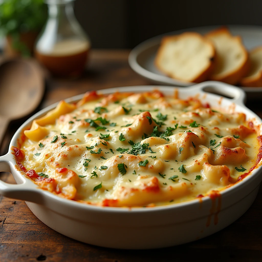 Chicken Alfredo casserole